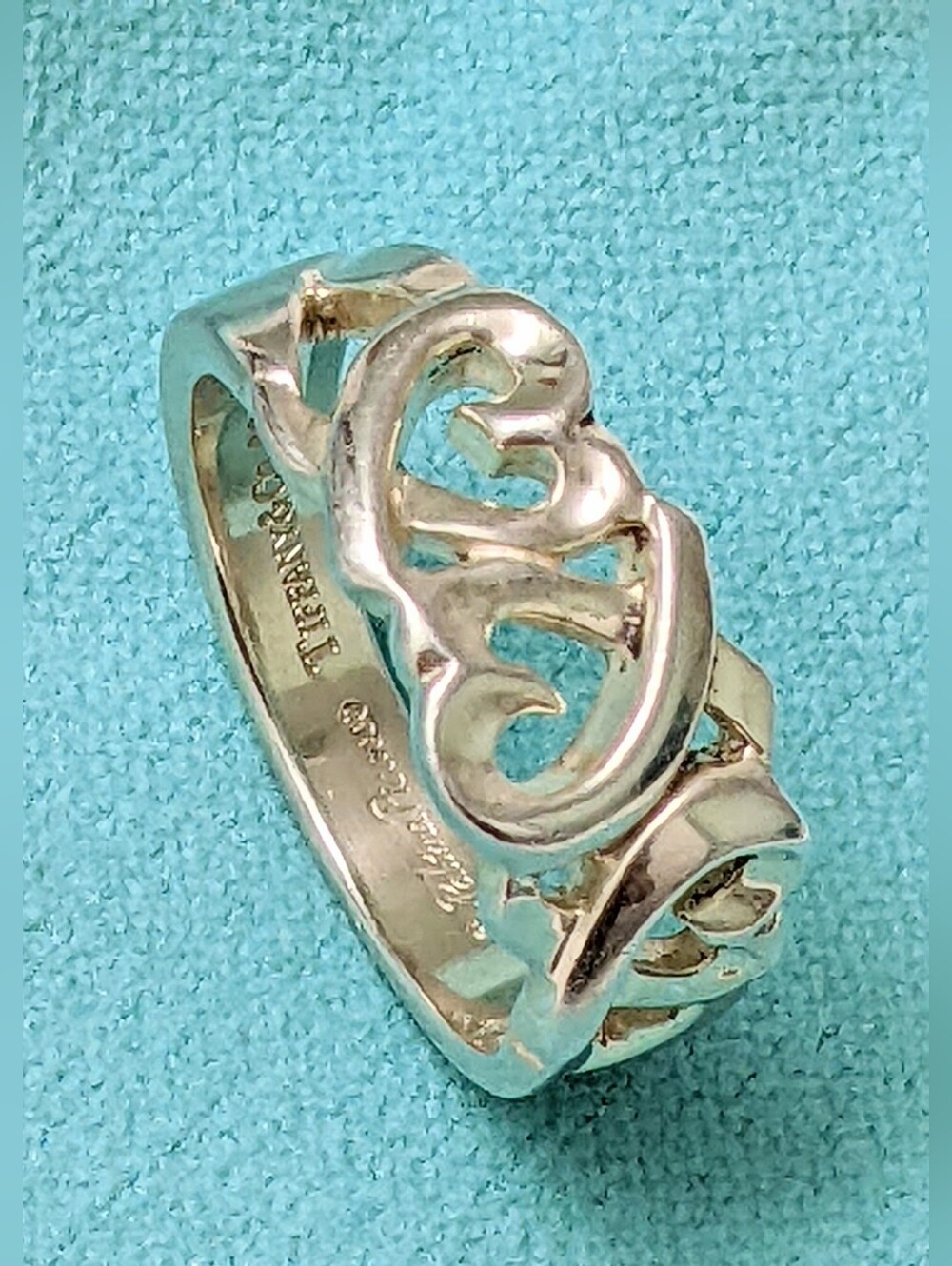 TIFFANY & CO. PALOMA PICASSO TRIPLE LOVING HEARTS SS RING
